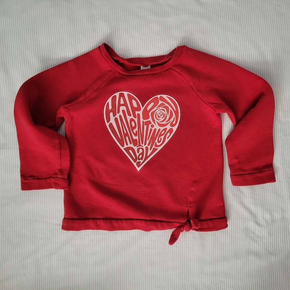 Valentine's day shirt sweatshirt red Carter's Kids size 7 girls pink rose heart